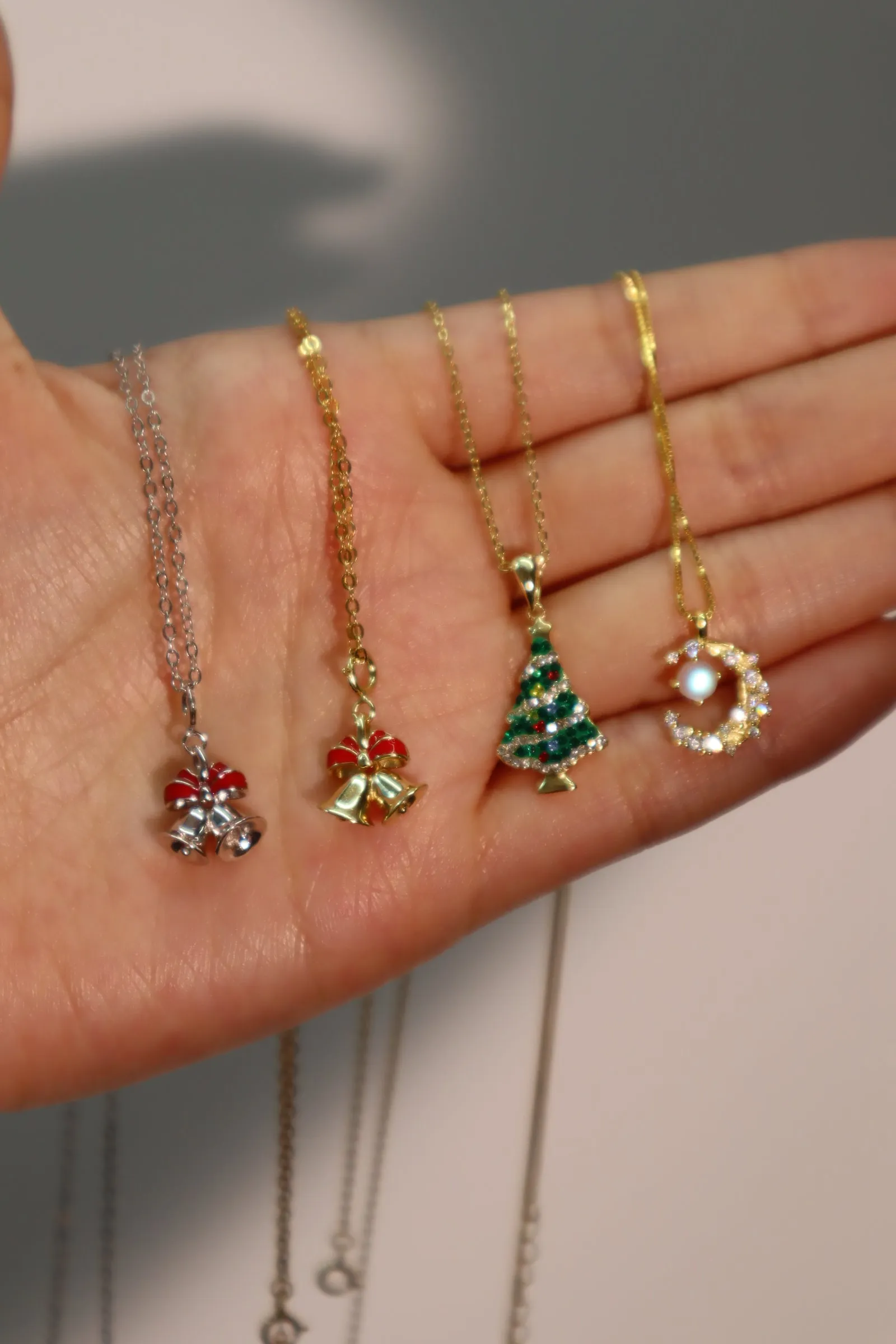 18K Gold Vermeil Christmas Tree Necklace