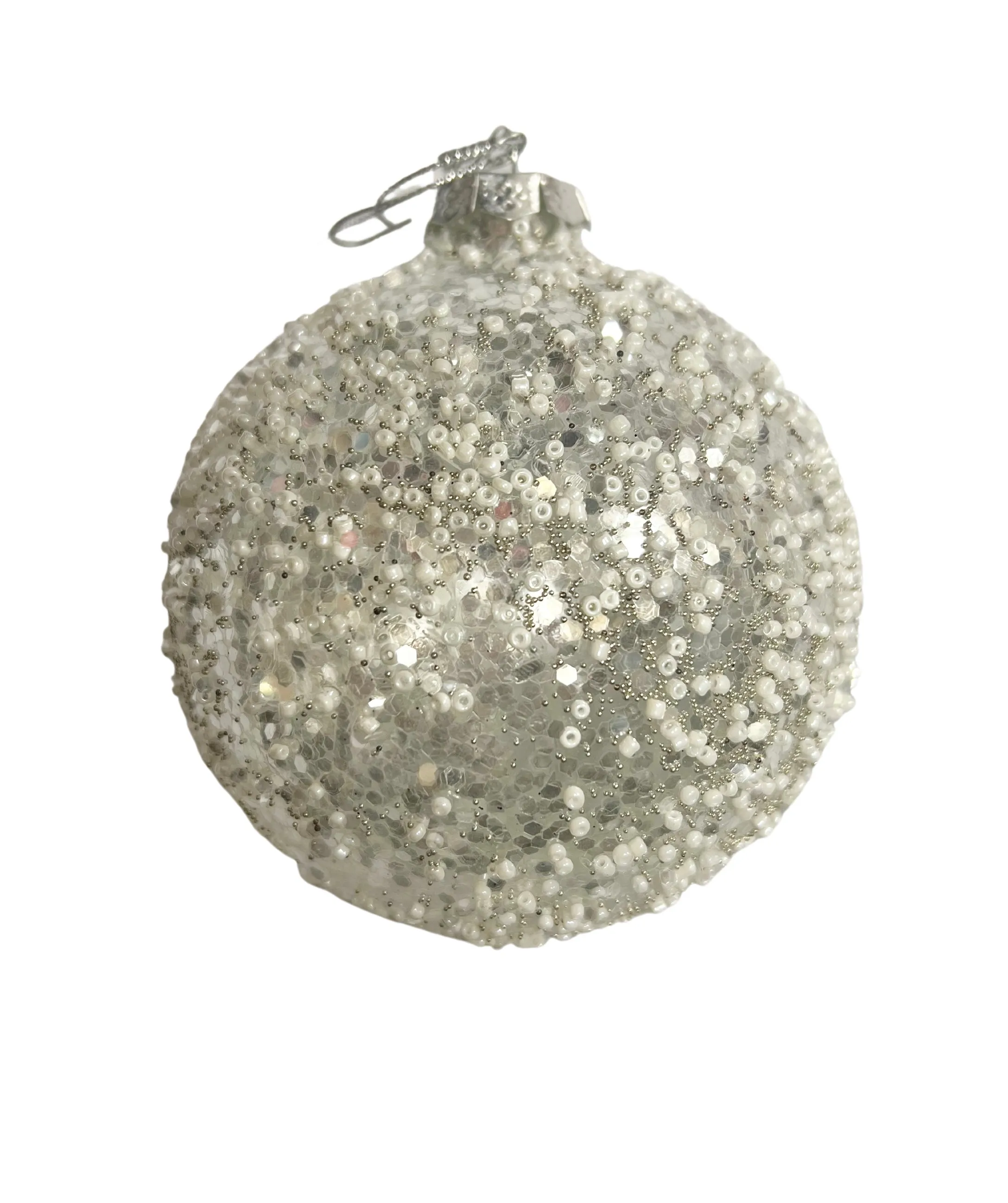 4" Crystal Flurry Glass Ornament