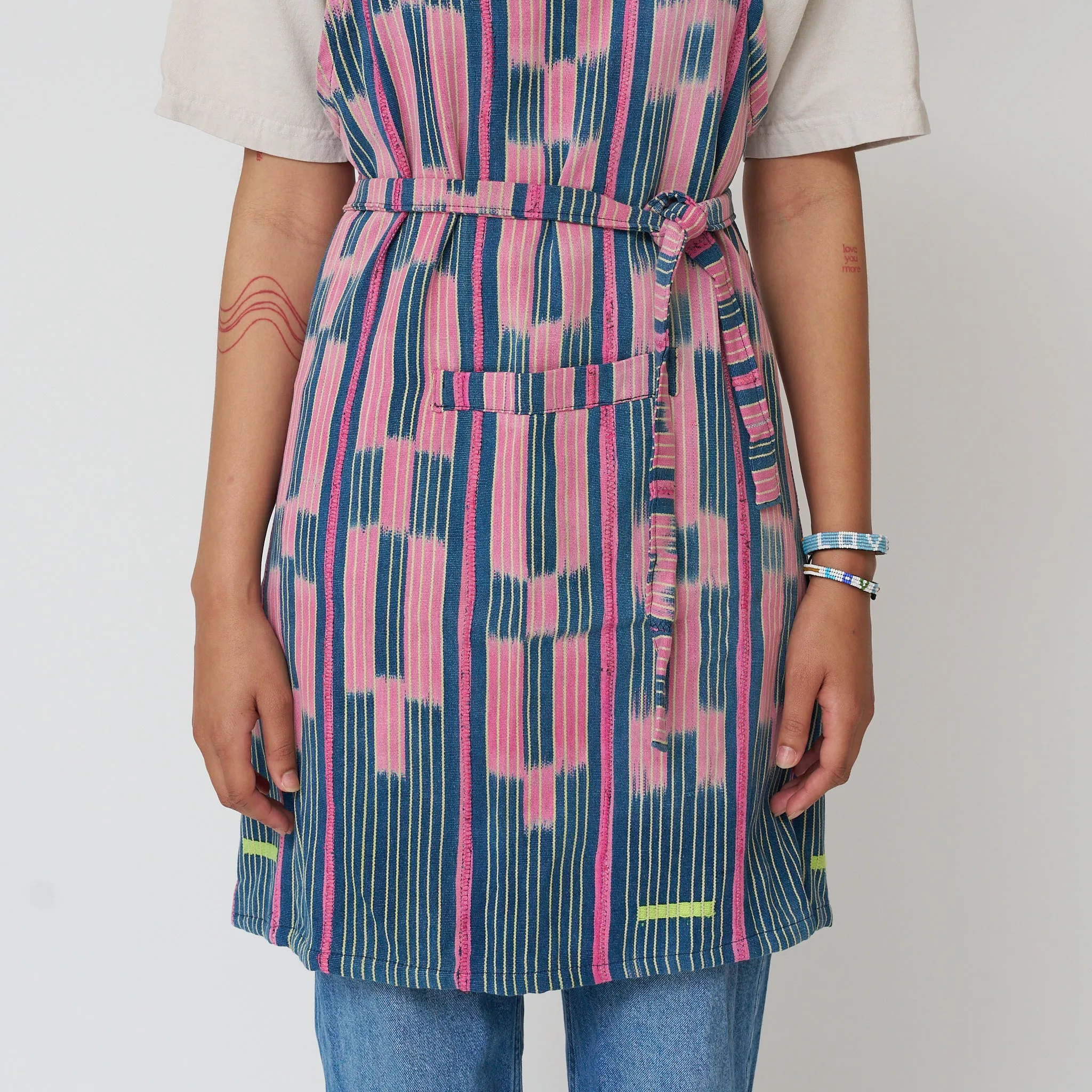 African Baule Apron - Pink