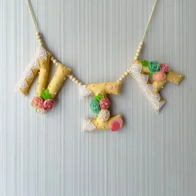 Amarelo Floral Name Bunting/Garland