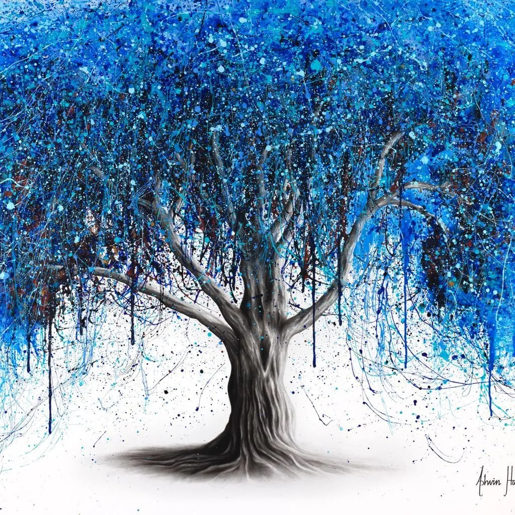 Blue Midnight Tree - Ashvin Harrison Art