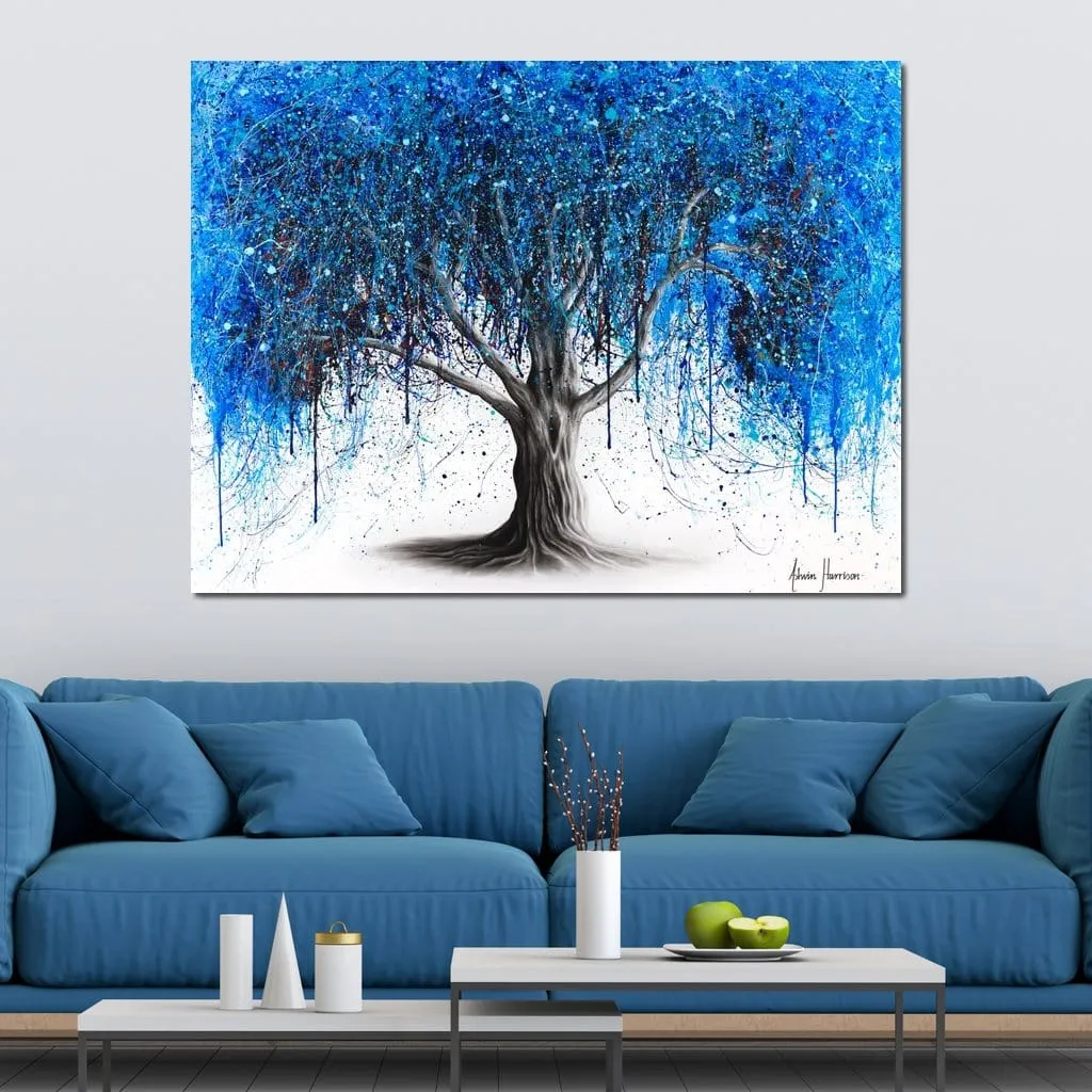 Blue Midnight Tree - Ashvin Harrison Art