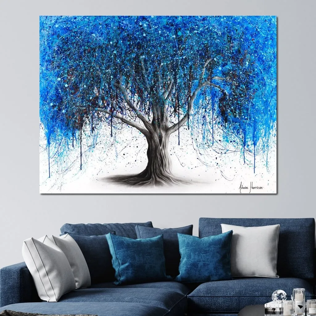 Blue Midnight Tree - Ashvin Harrison Art