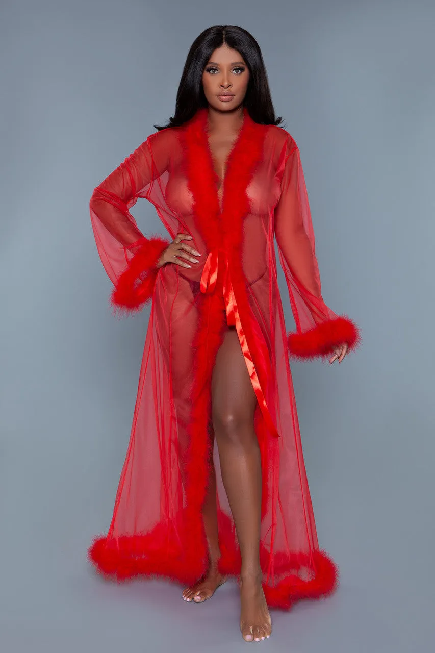 BW1650RD Marabou Robe