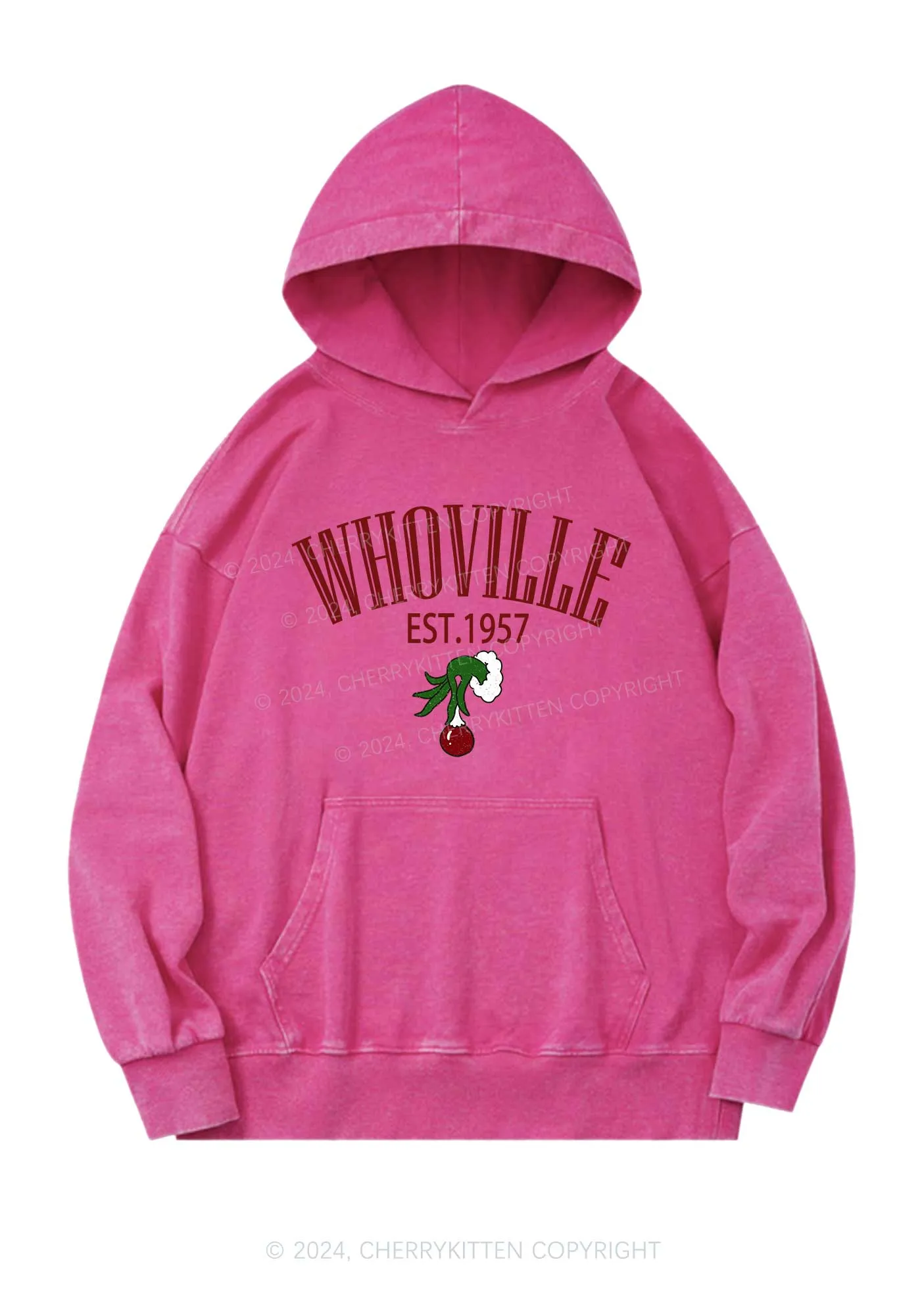 Christmas Whoville Y2K Washed Hoodie Cherrykitten