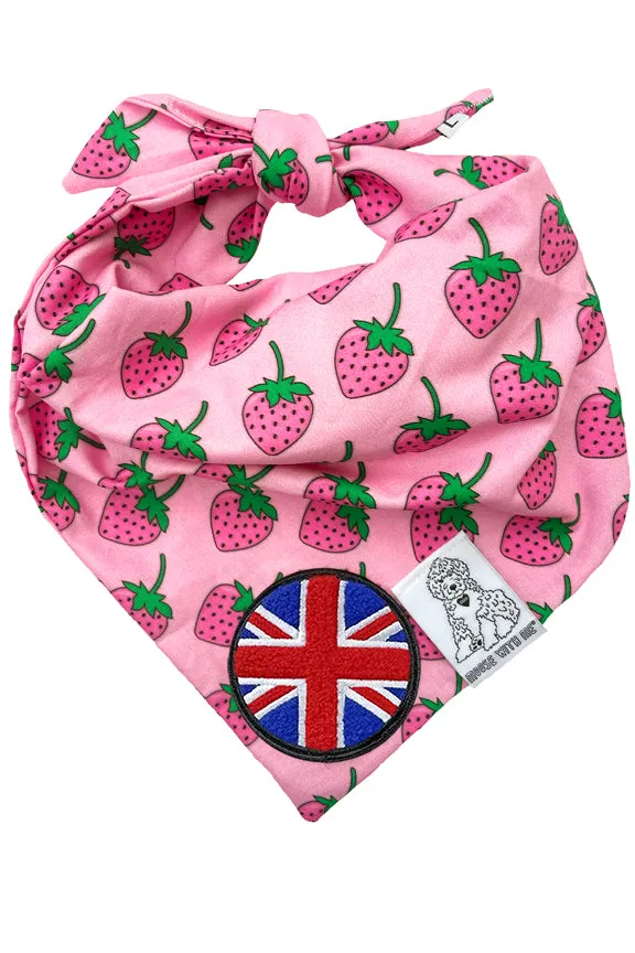 Dog Bandana Strawberry - Customize with Interchangeable Velcro Patches