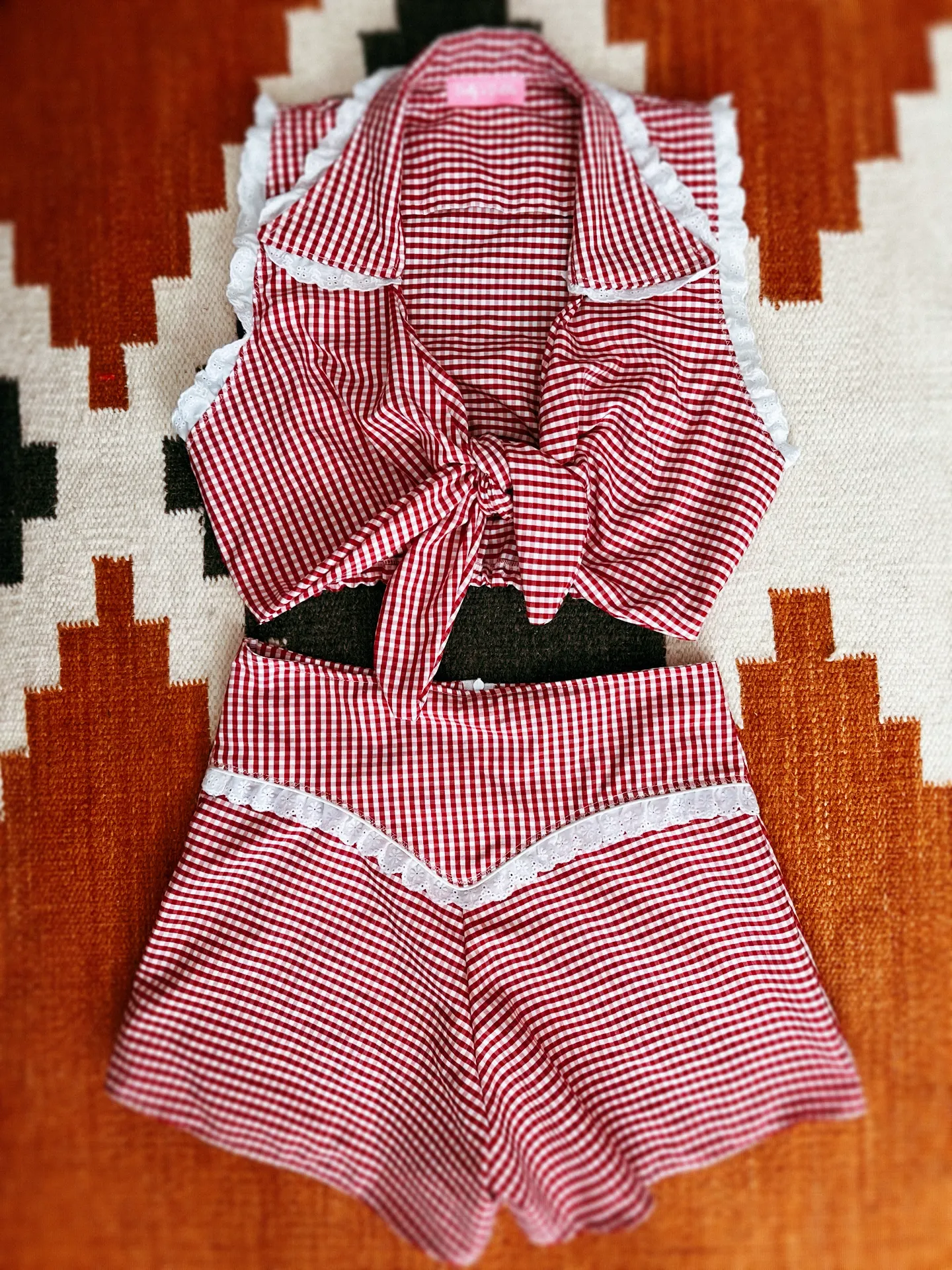 EmmyLou Gingham Wrap Top