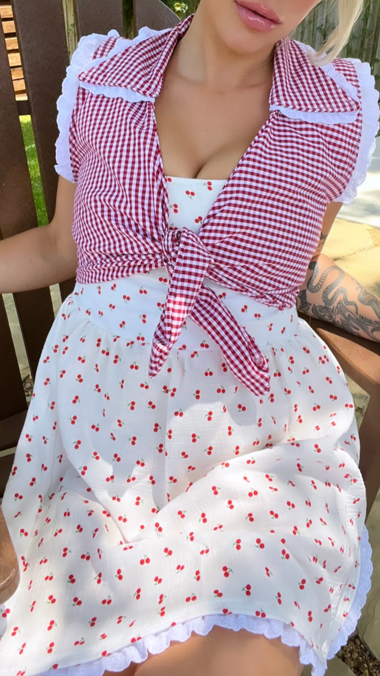 EmmyLou Gingham Wrap Top