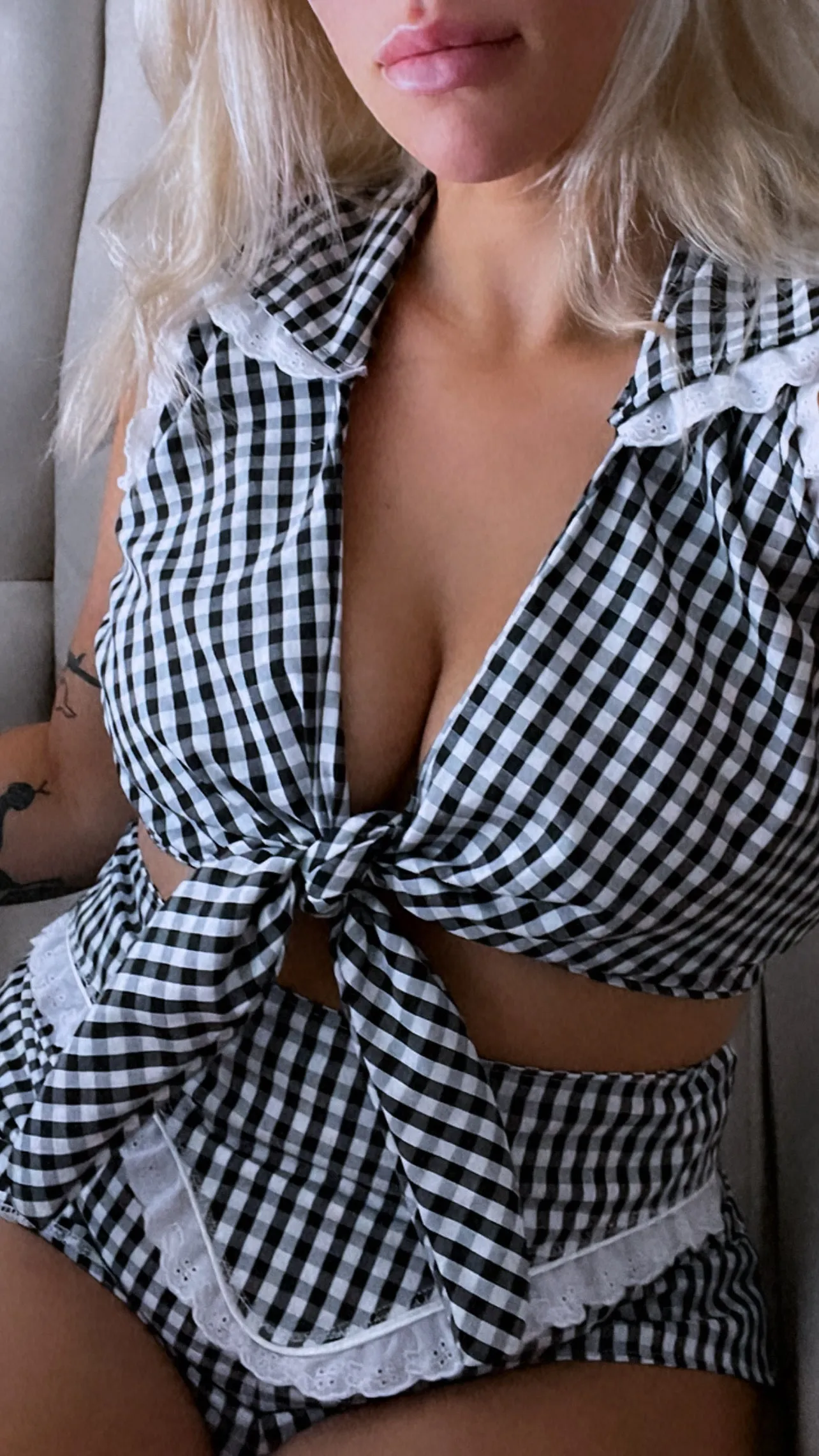 EmmyLou Gingham Wrap Top