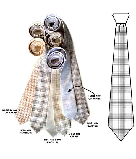Graph Paper Silk Necktie