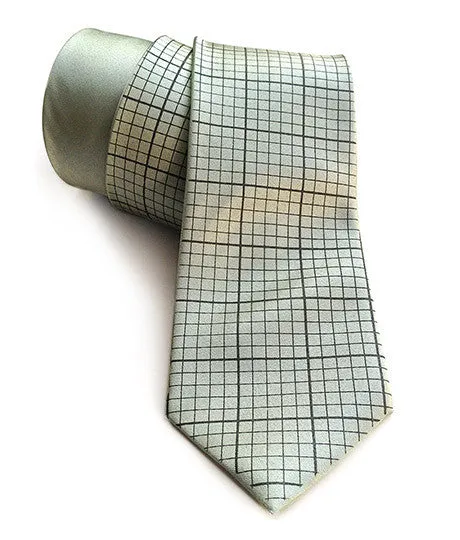Graph Paper Silk Necktie