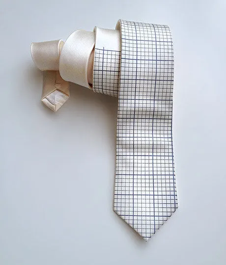 Graph Paper Silk Necktie
