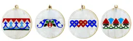 Hand-Painted Wooden Ornaments "Border Design Series"