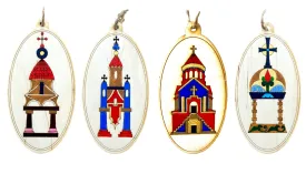 Hand-Painted Wooden Ornaments "Chapel Series"