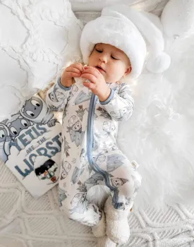 Holiday Zippies Sleepers - Silly Yeti Snowman & Ice Mountains