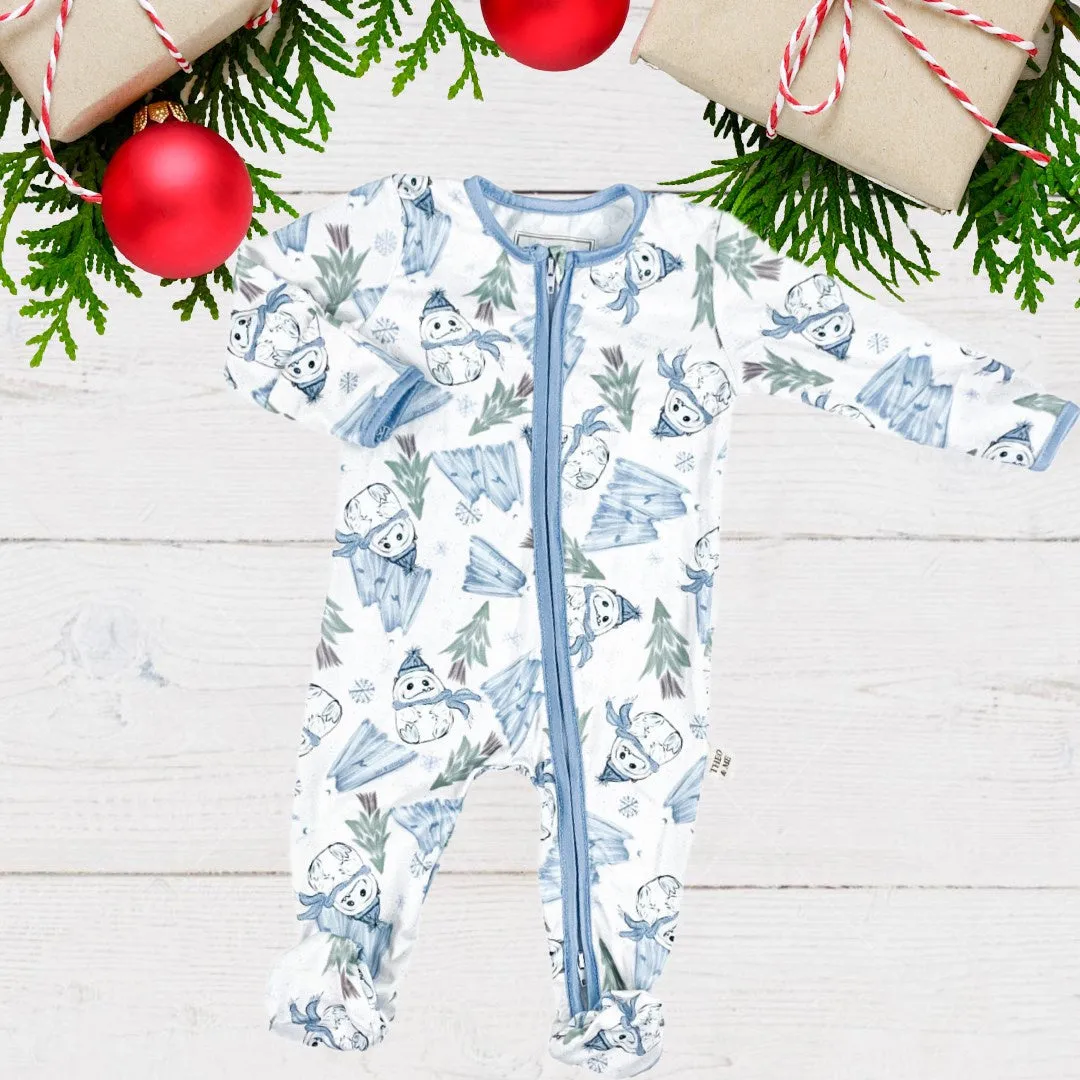 Holiday Zippies Sleepers - Silly Yeti Snowman & Ice Mountains