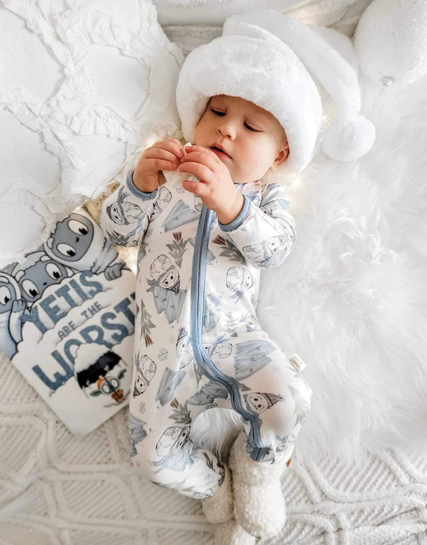 Holiday Zippies Sleepers - Silly Yeti Snowman & Ice Mountains