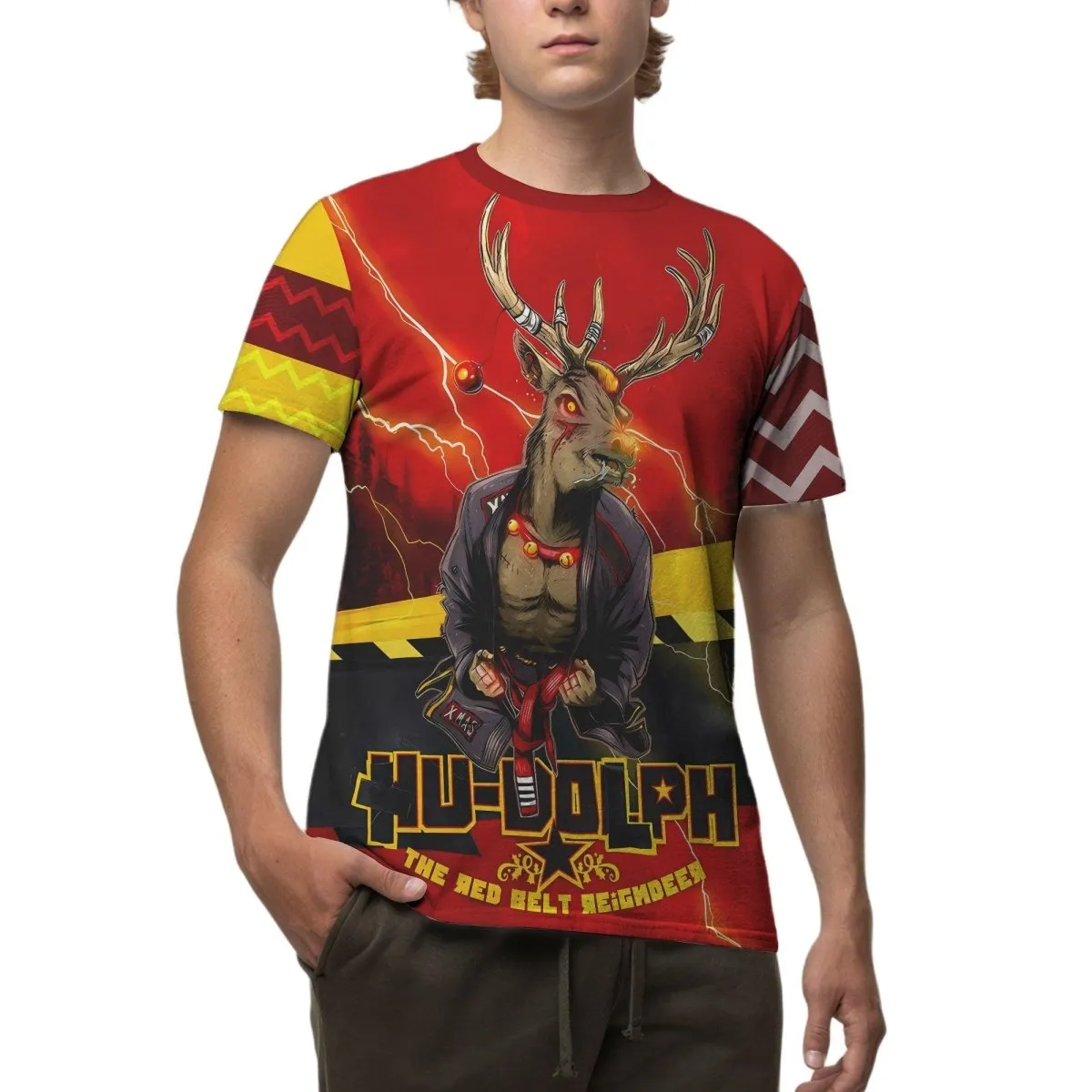Hudolph The Red Belt Reindeer T-shirt