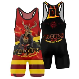 Hudolph The Red Belt Reindeer Wrestling Singlets