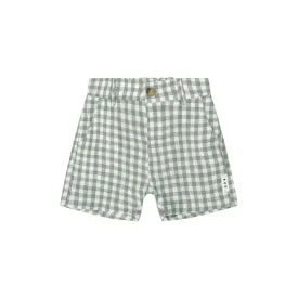 Huxbaby Check Short - Sage/Almond Milk