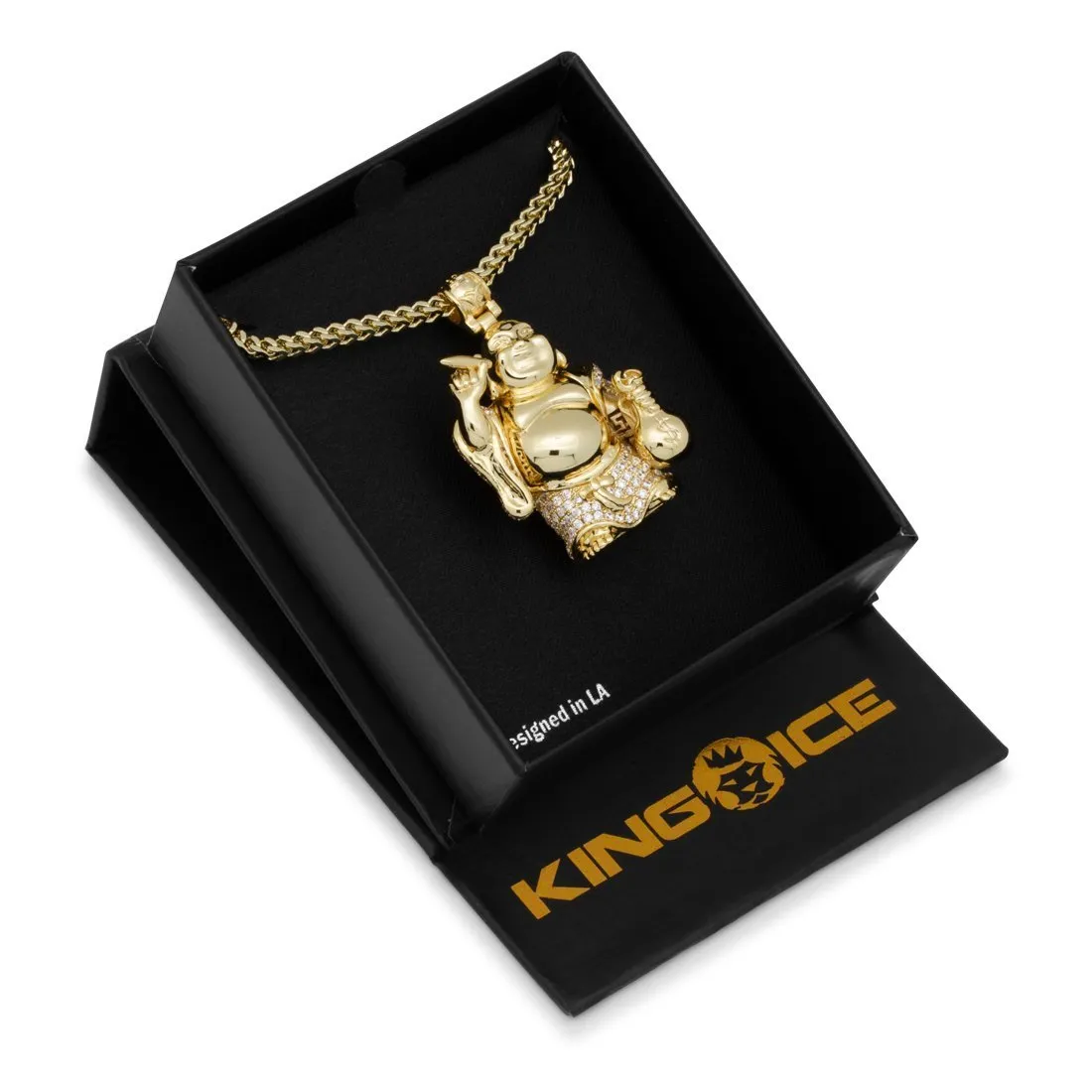 Iced Laughing Buddha Necklace