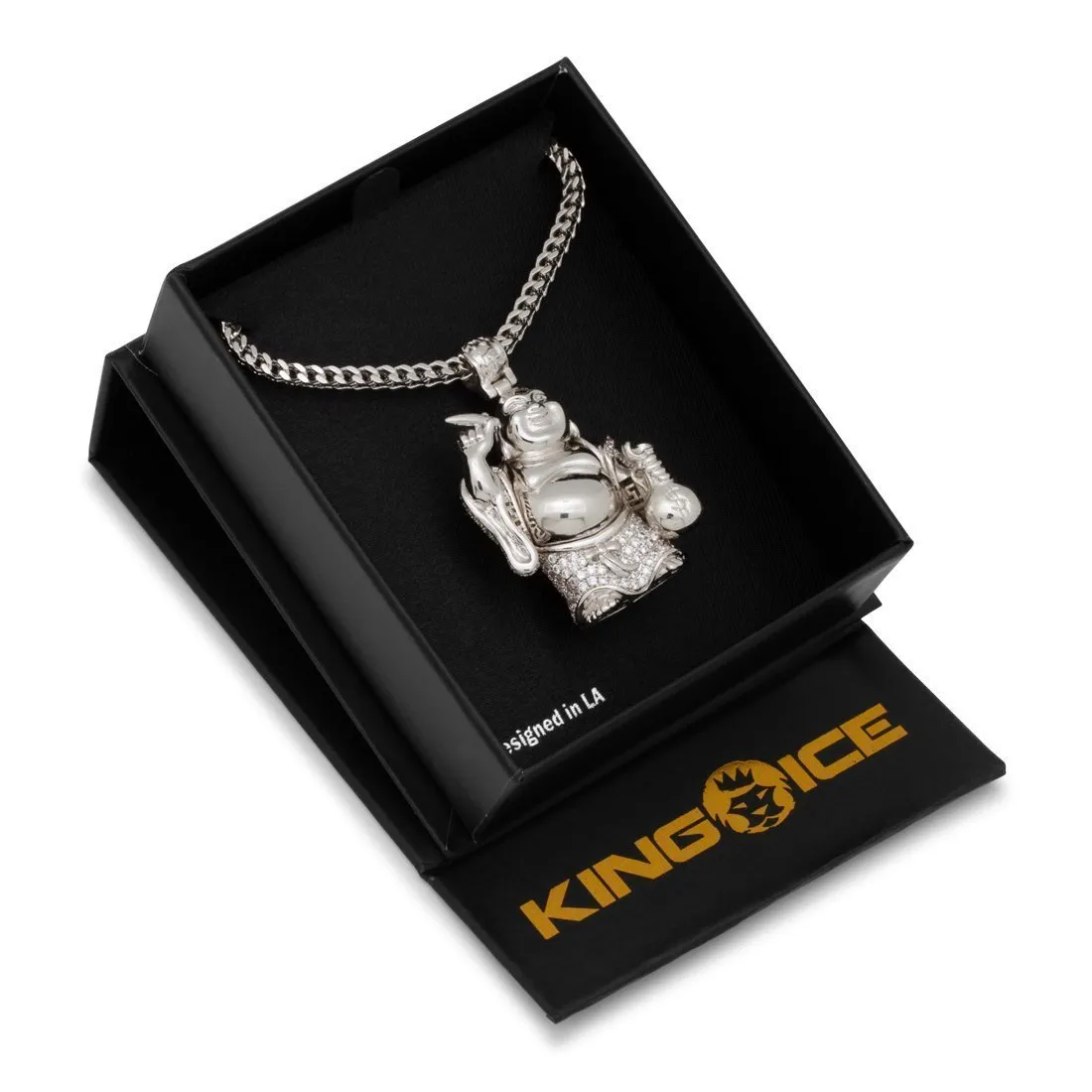 Iced Laughing Buddha Necklace