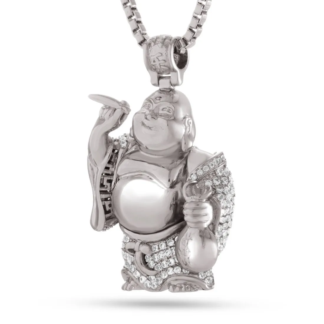 Iced Laughing Buddha Necklace