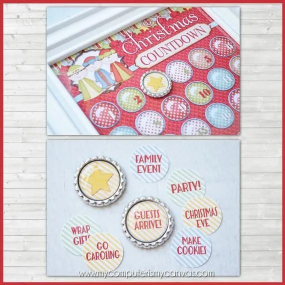 Nativity Bottle Cap Countdown PRINTABLE