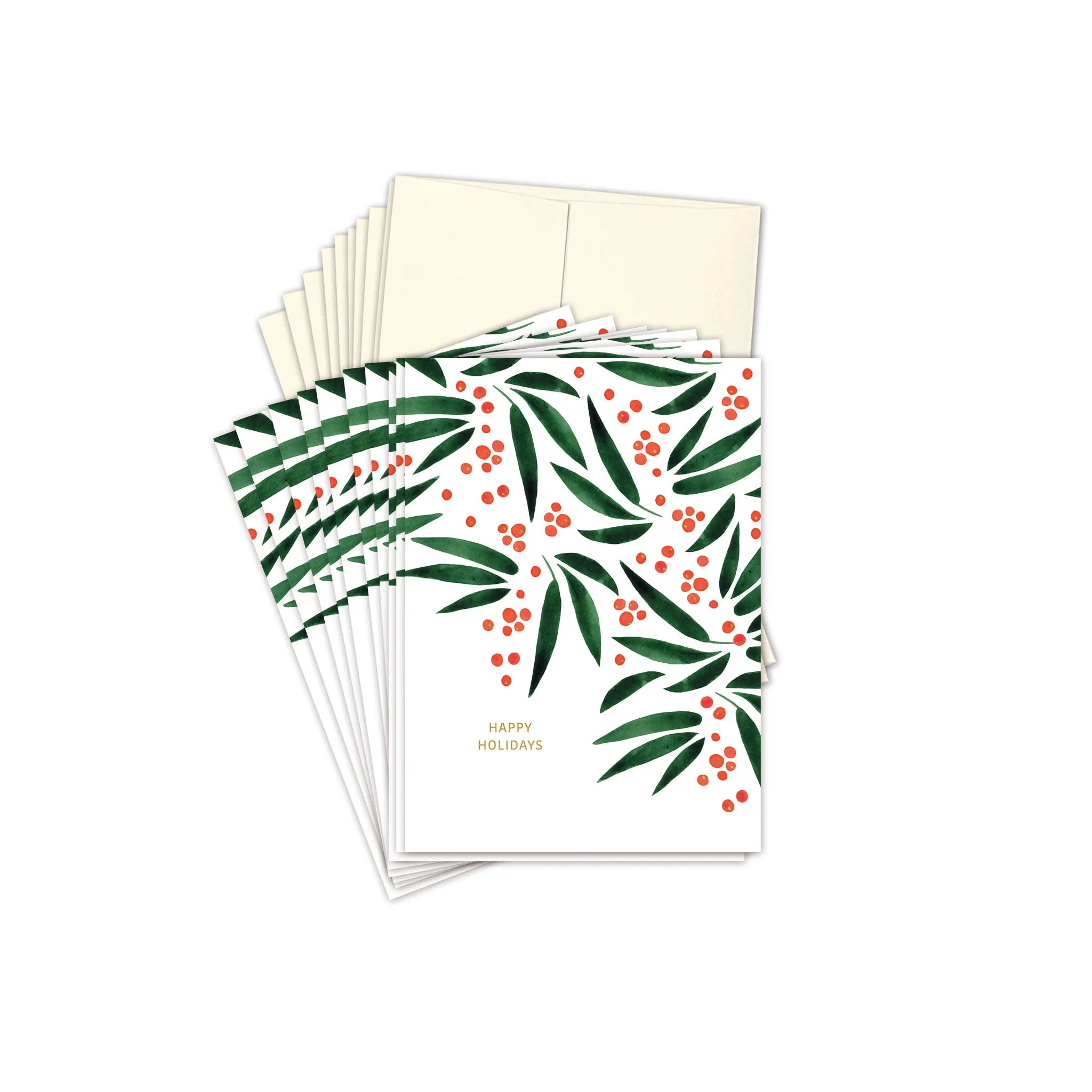 New! Leaves & Berries Boxed Holiday Cards