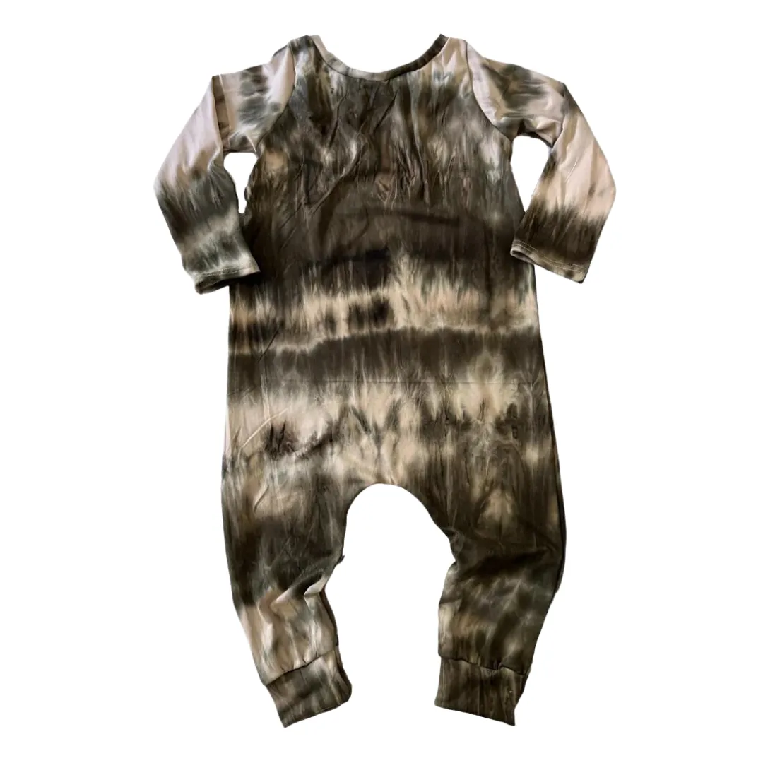 Olive Tie-Dye Romper