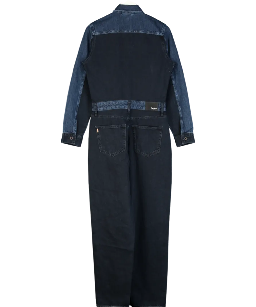 Pepe Jeans Blue Contrast Denim Jumpsuit UK M