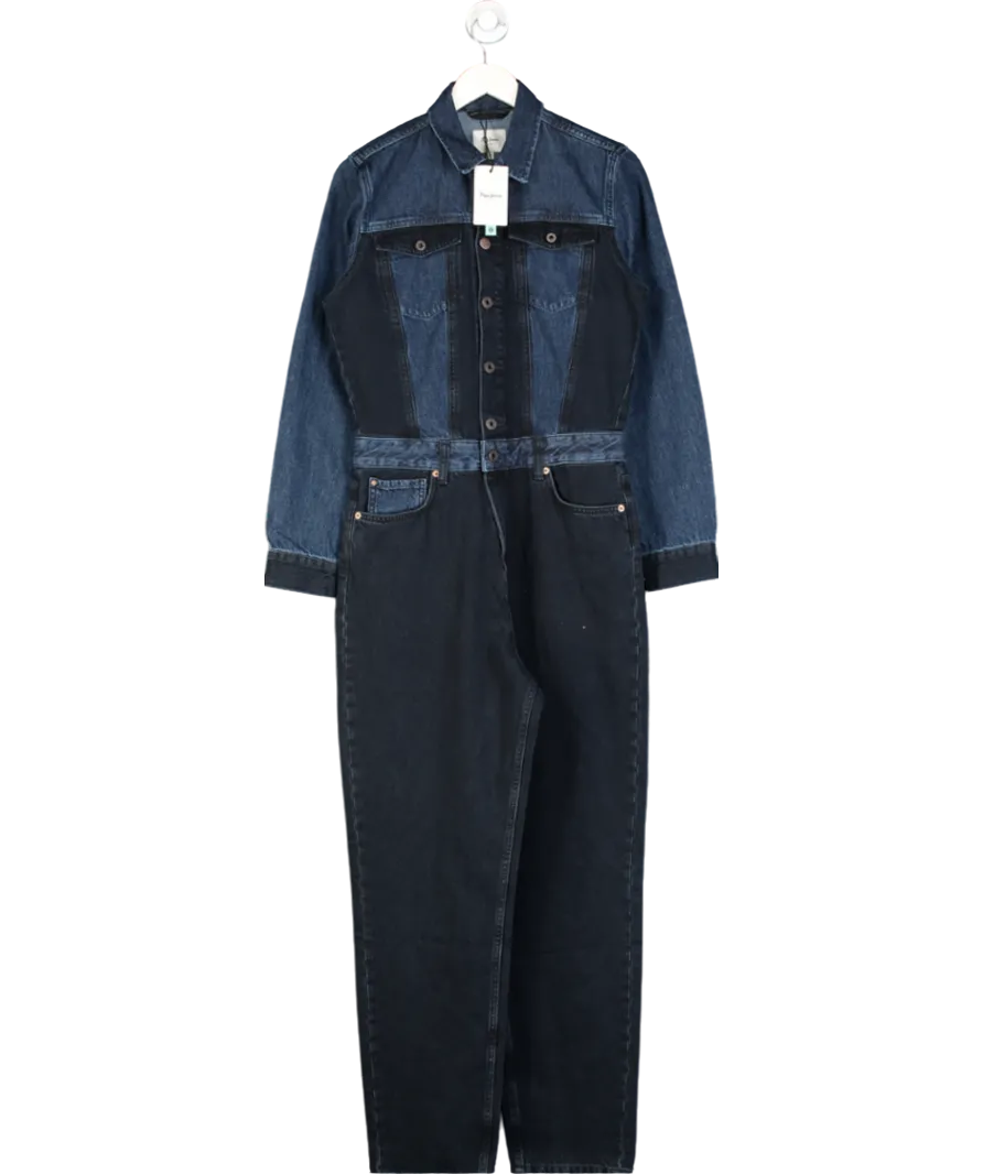 Pepe Jeans Blue Contrast Denim Jumpsuit UK M