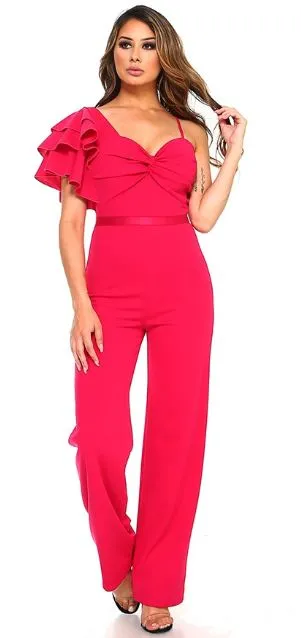 Royal Blue One Shoulder Jumpsuit