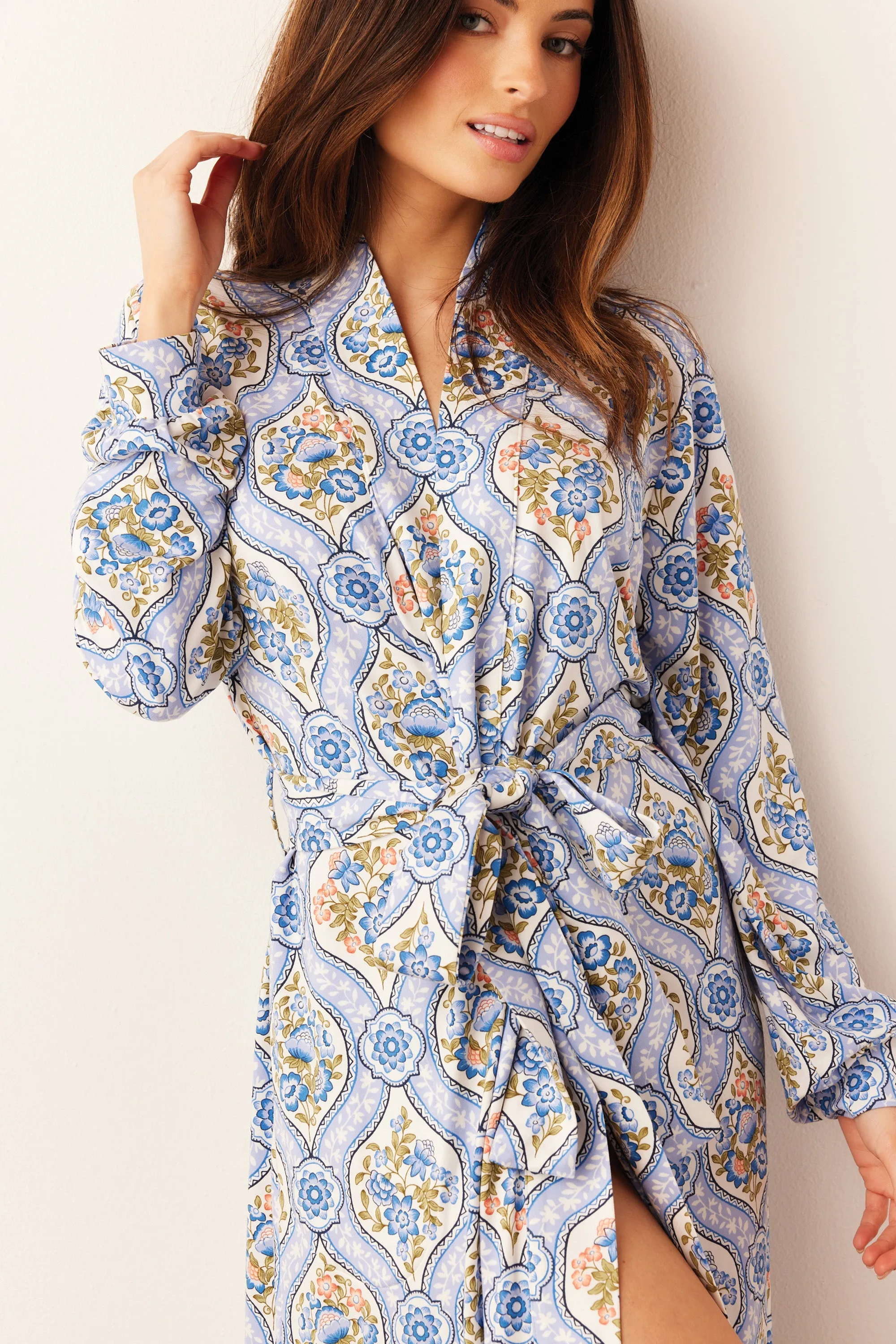 Skyler Banded Long Robe | Villeroy