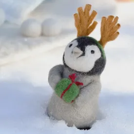 Tara Treasures Felt Penguin with Present Toy