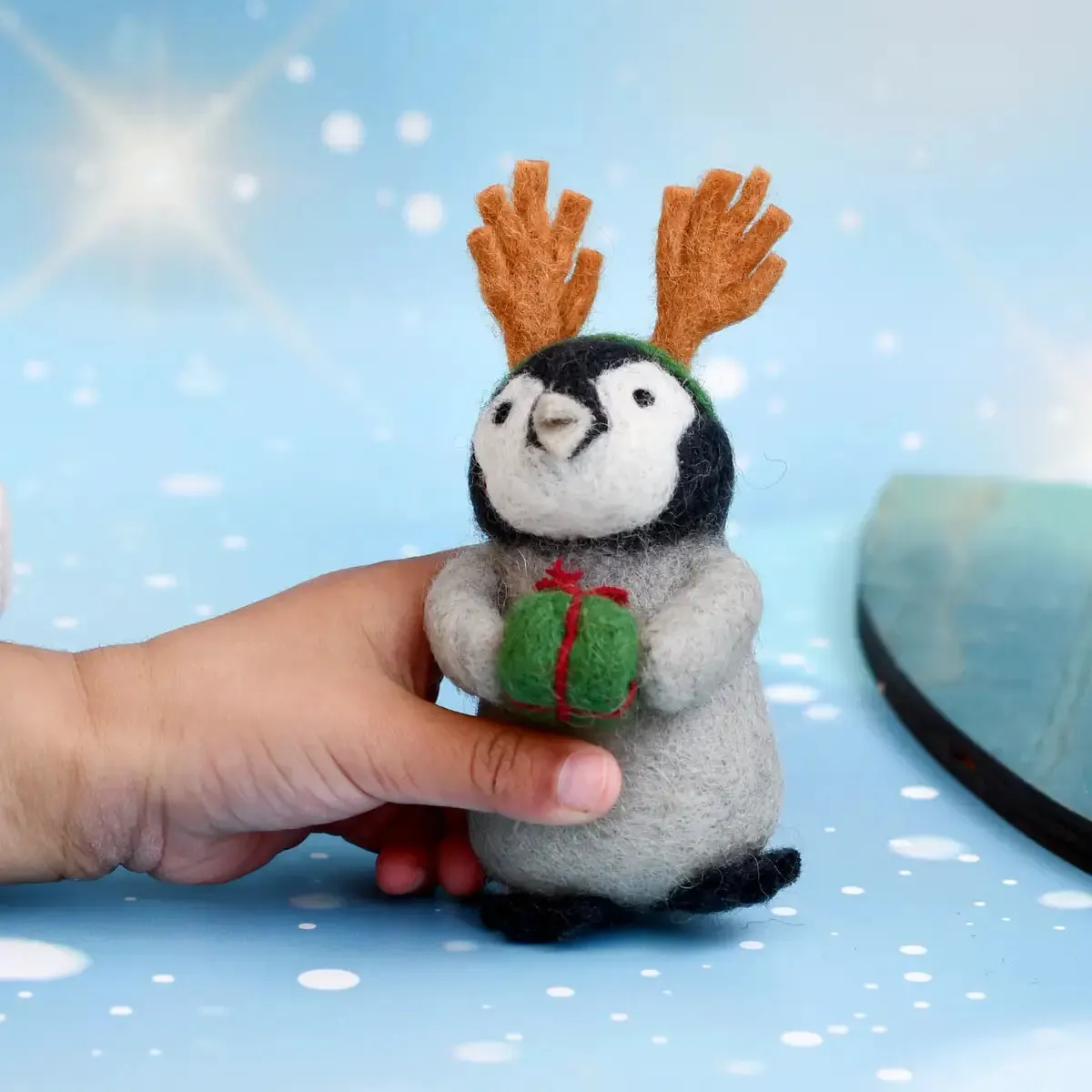 Tara Treasures Felt Penguin with Present Toy