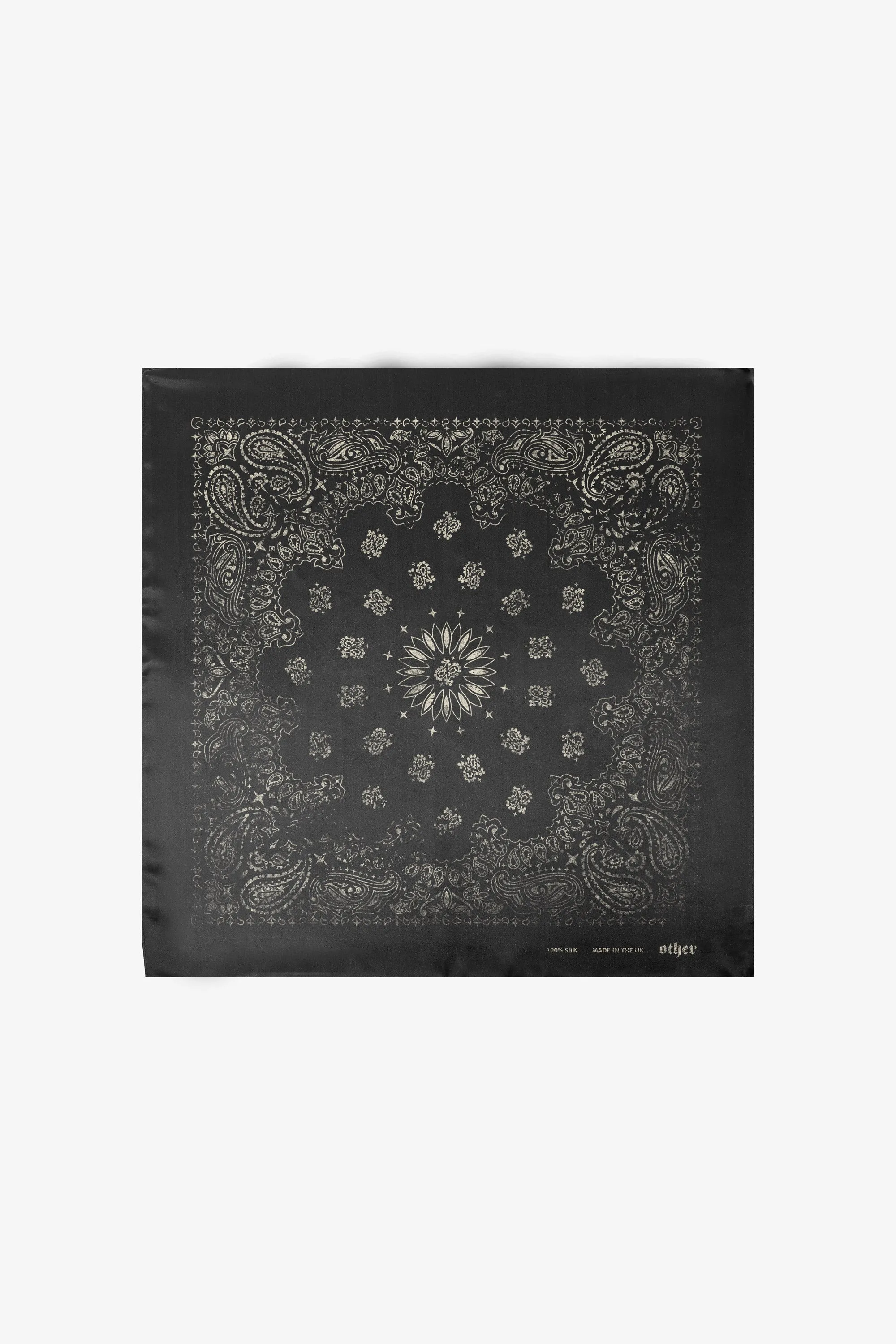The Vintage Paisley Silk Bandana Chain | Vintage Black & Dirty White