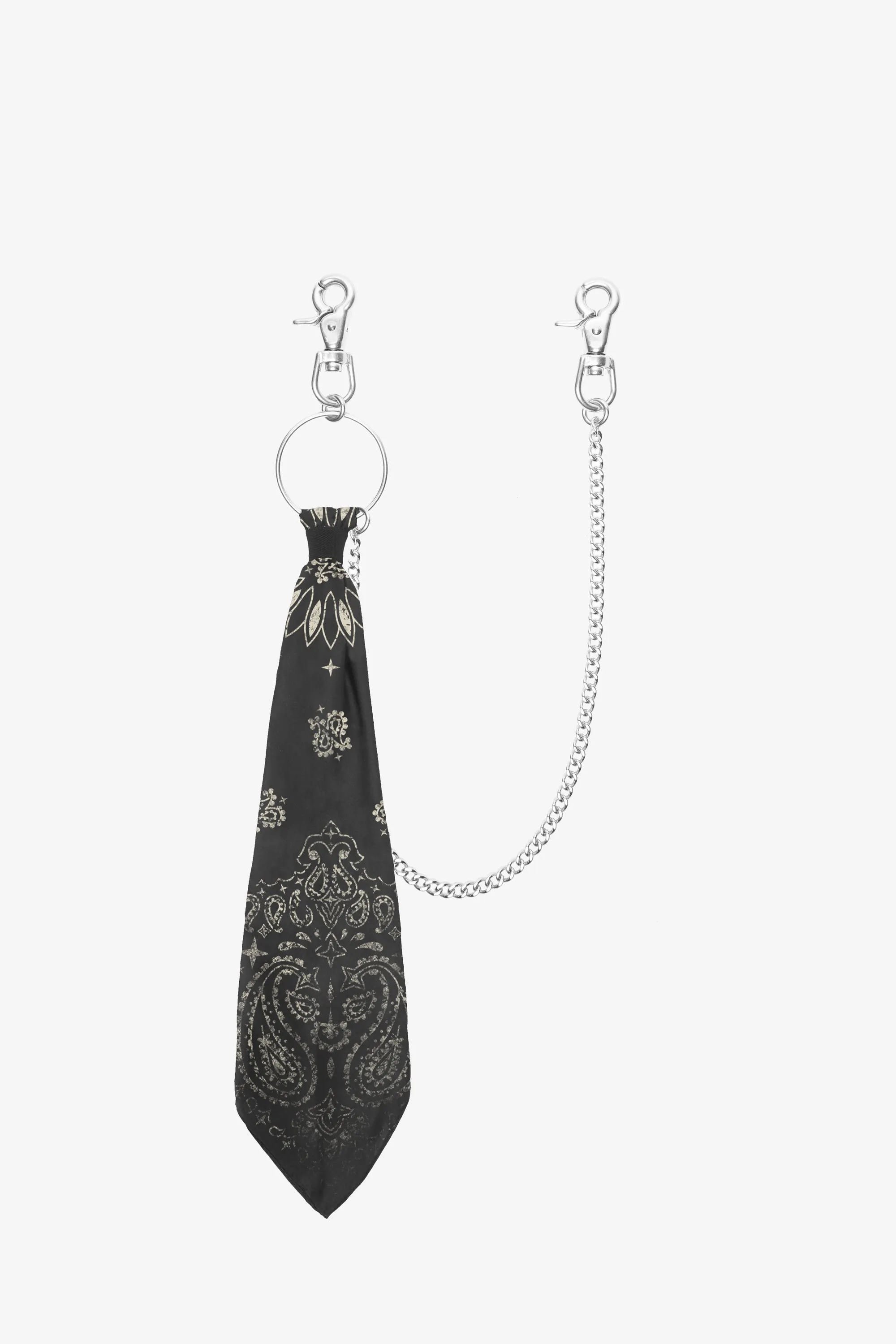 The Vintage Paisley Silk Bandana Chain | Vintage Black & Dirty White