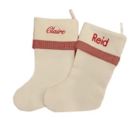 White Matelasse Christmas Stocking